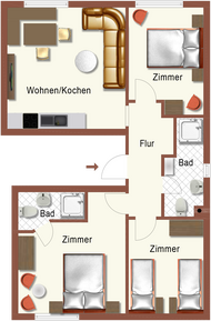 Grundriss der Ferienwohnung Gipfelglück im Oberallgäu