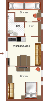 Grundriss der Ferienwohnung Grüntenblick im Allgäu